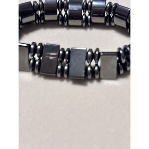 Hematite Bead Therapy Magnetic Bracelet Unisex Double Strand Loose Stones 7-8"